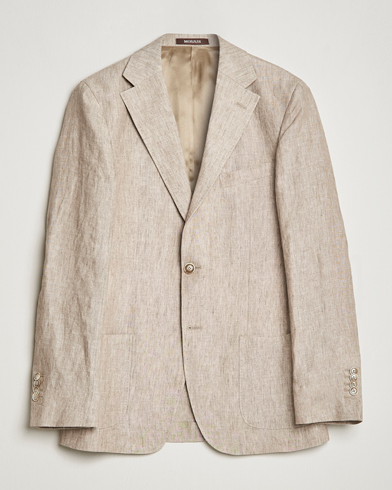 Herre | Linblazer | Morris Heritage | Mike Patch Pocket Linen Suit Blazer Beige