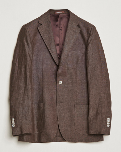 Herre | Linblazer | Morris Heritage | Mike Patch Pocket Linen Suit Blazer Brown