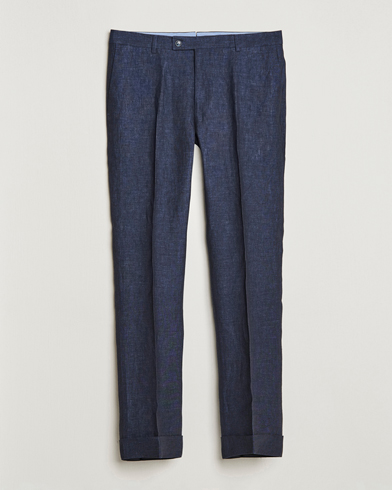 Herre | Linbukser | Morris Heritage | Jack Linen Suit Trousers Navy