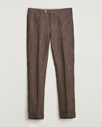 Herre | Linbukser | Morris Heritage | Jack Linen Suit Trousers Brown