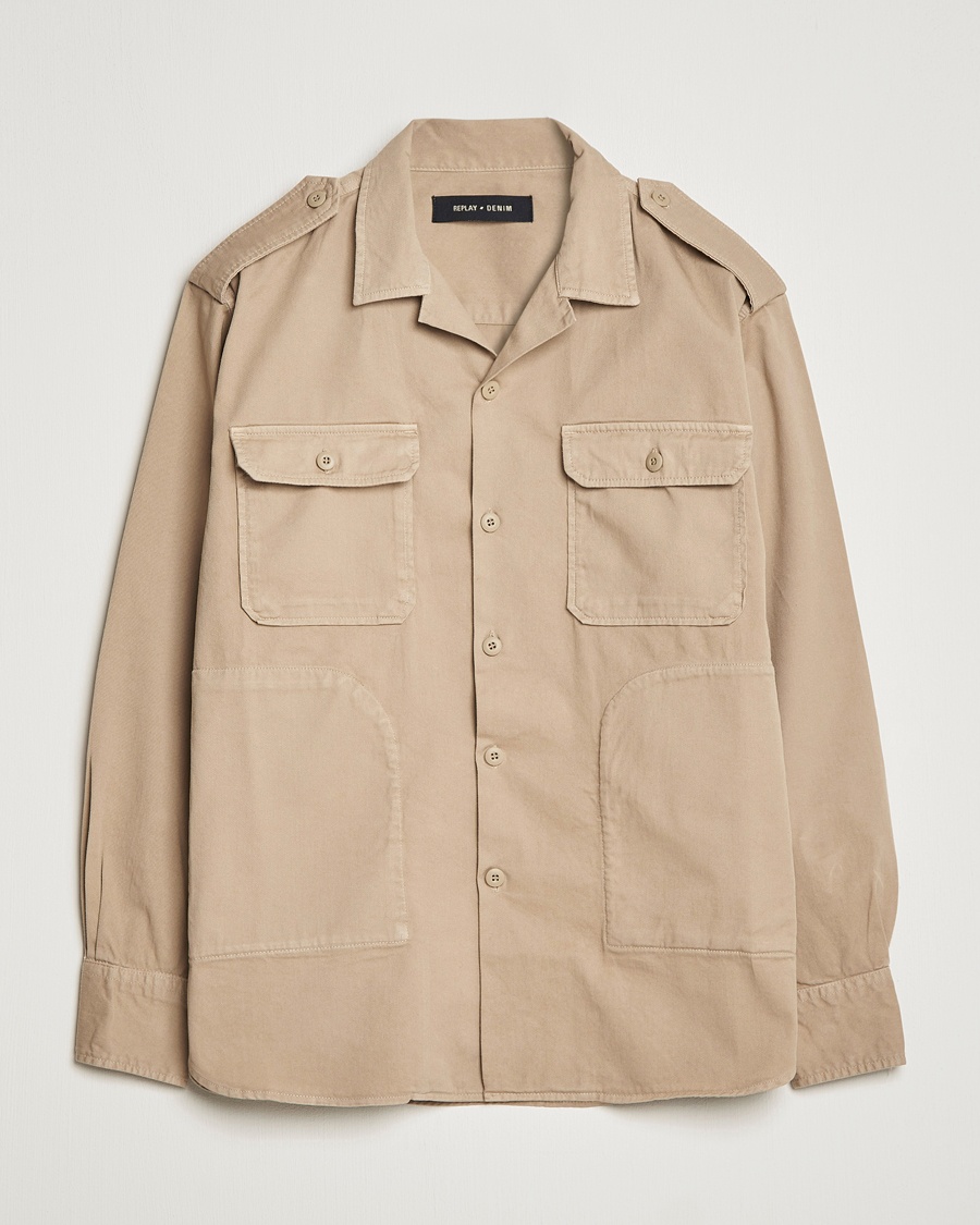 Herre | | Replay | Sartoriale Safari Overshirt Sand