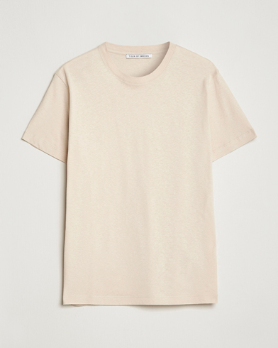 Herre |  | Tiger of Sweden | Dillan Linen Cotton T-Shirt Cream Sand