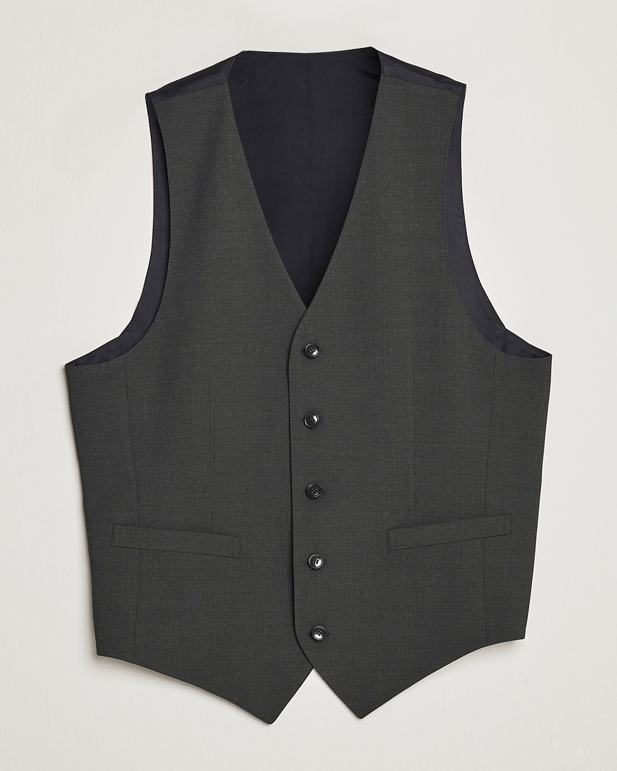 Tiger of Sweden Wayde Wool Travel Waistcoat Olive Extreme – Grønn