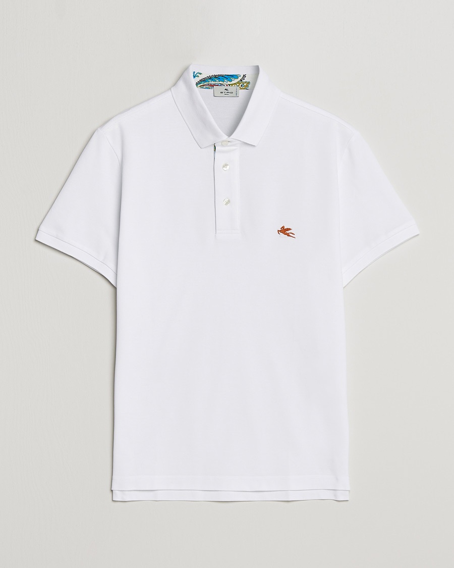 Herre | | Etro | Short Sleeve Contrast Paisley Polo White