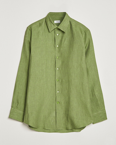 Herre |  | Etro | Linen Sport Shirt Green