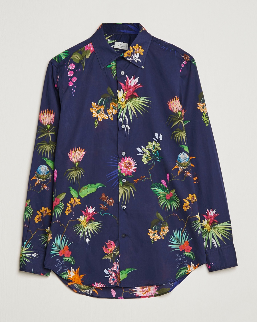 Herre | | Etro | Floreale Printed Shirt Navy