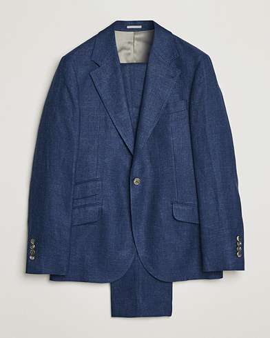 Herre | Brunello Cucinelli | Brunello Cucinelli | Linen/Silk Suit Royal Blue