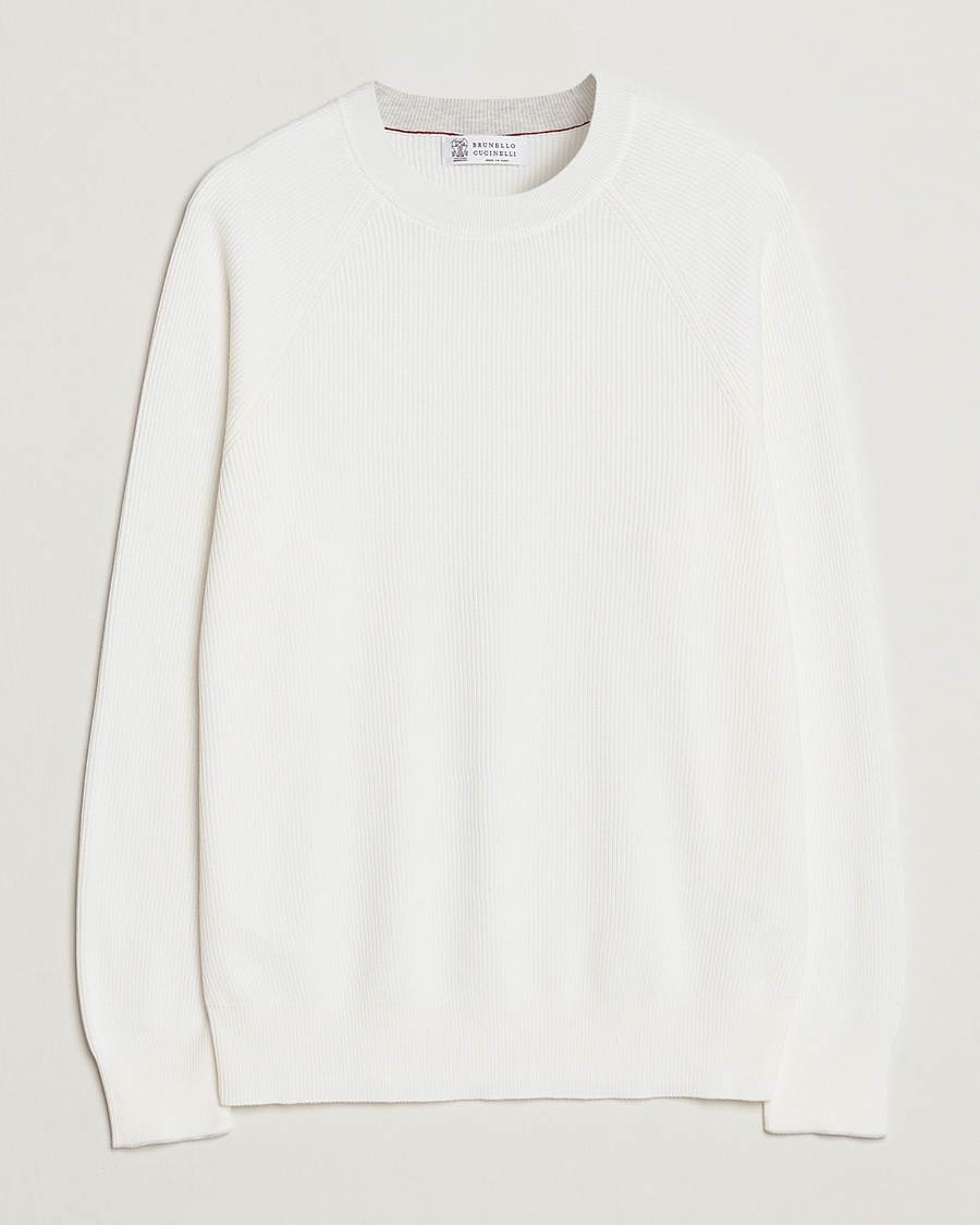Herre | | Brunello Cucinelli | Rib Stitch Crew Neck Sweater Panama