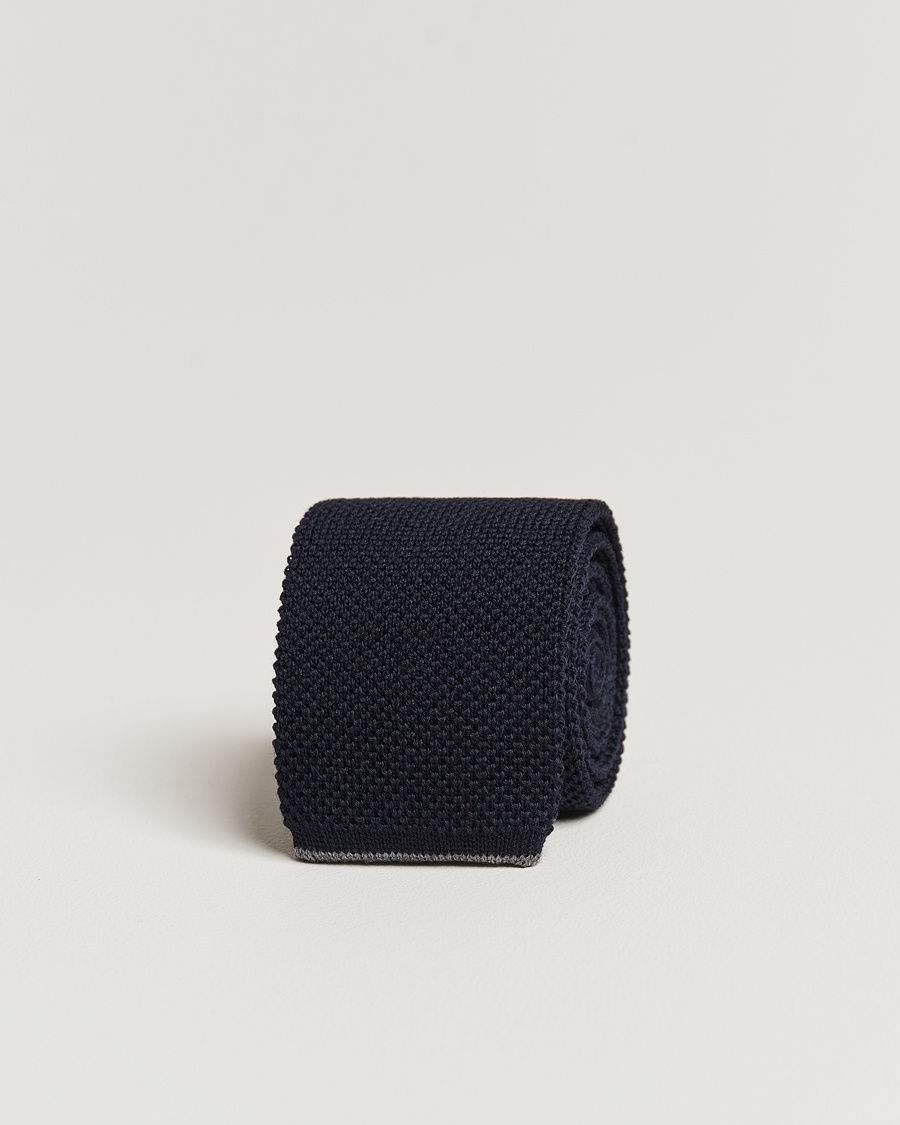 Herre | | Brunello Cucinelli | Knitted Tie Navy