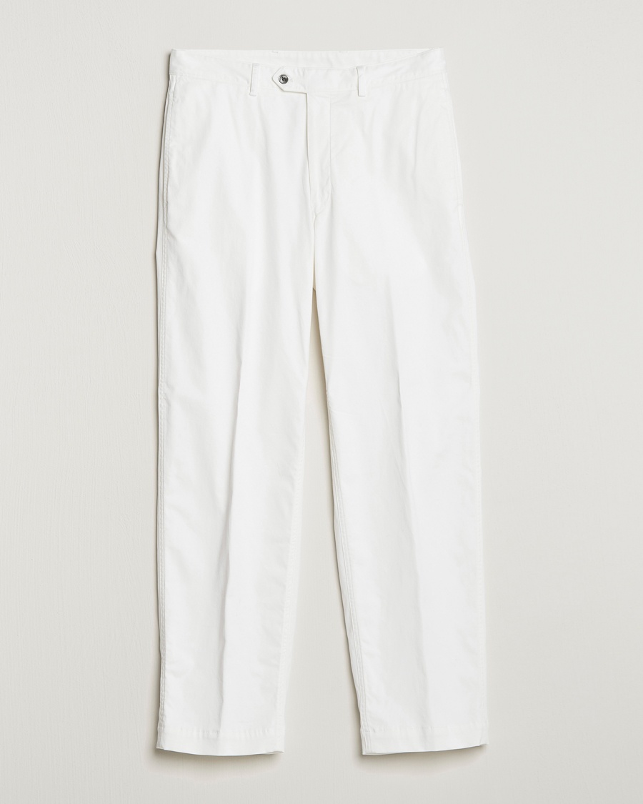 Herre | | Oscar Jacobson | Tanker Pleat Cotton Trousers Off White