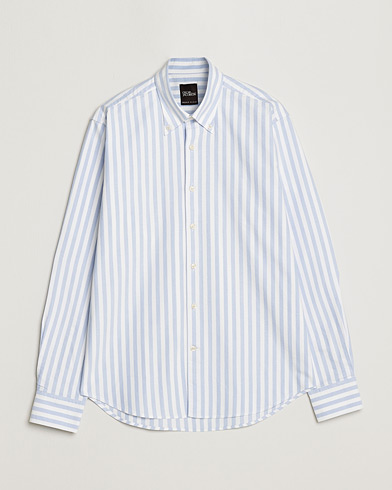 Herre |  | Oscar Jacobson | Regular Fit Button Down Striped Oxford Shirt Blue