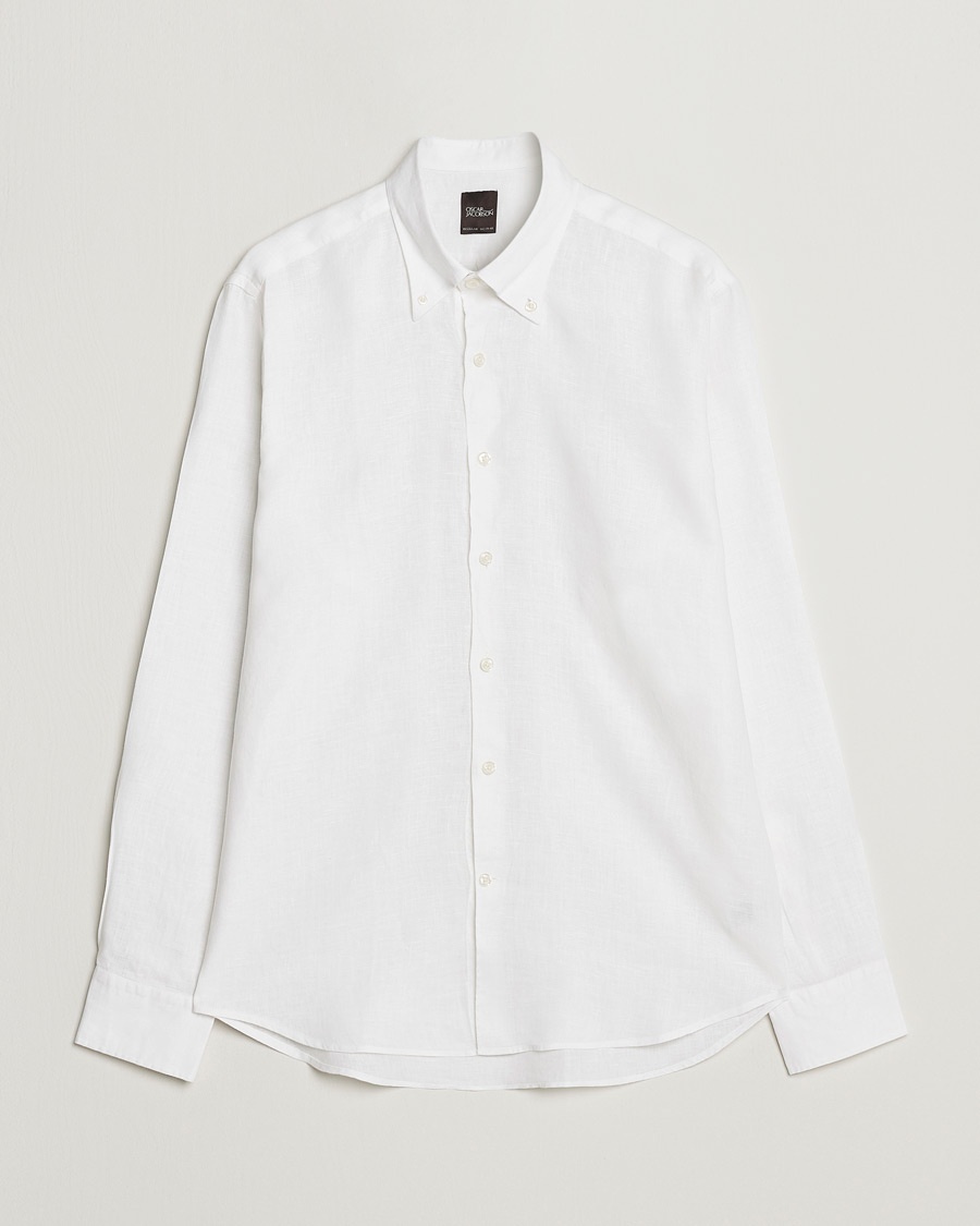 Herre | | Oscar Jacobson | Regular Fit Button Down Linen Shirt White