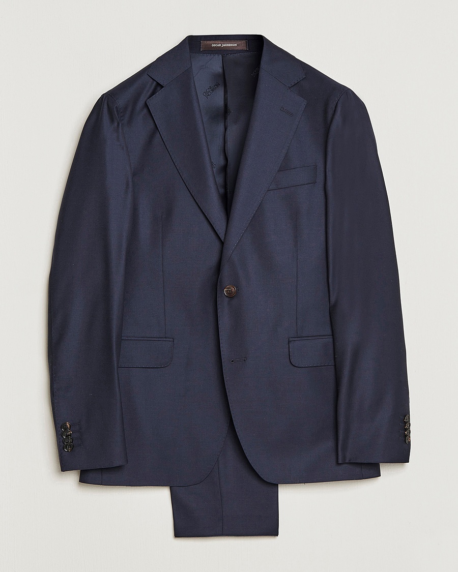 Herre | | Oscar Jacobson | Ego Loro Piana Zelander Merino Wool Suit Navy