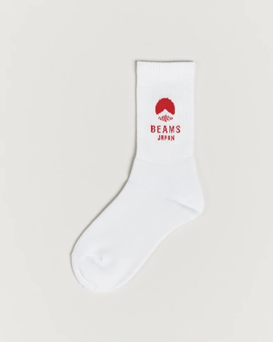 Herre | Japanese Department | Beams Japan | Logo Socks White/Red