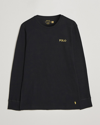Herre | Langermede t-shirts | Polo Ralph Lauren | Waffle Long Sleeve Crew Neck Black
