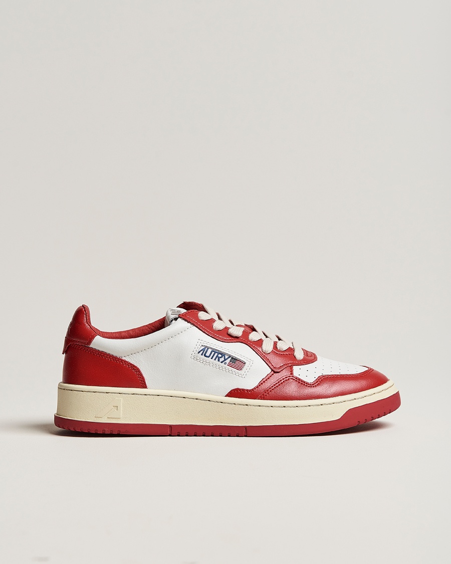 Herre | | Autry | Medalist Low Bicolor Leather Sneaker Red
