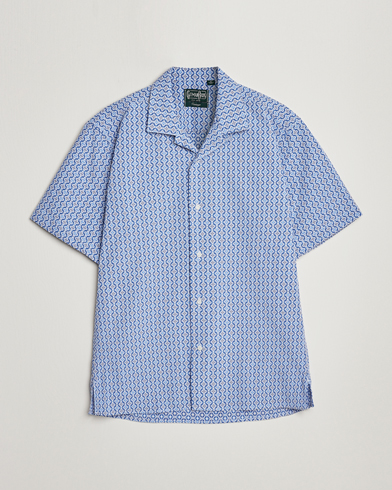 Herre |  | Gitman Vintage | Summer Ready Jacquard Camp Shirt Light Blue