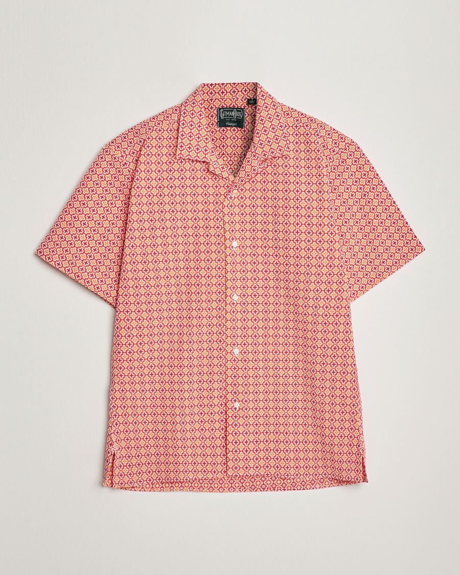 Herre | | Gitman Vintage | Summer Ready Jacquard Camp Shirt Rosa