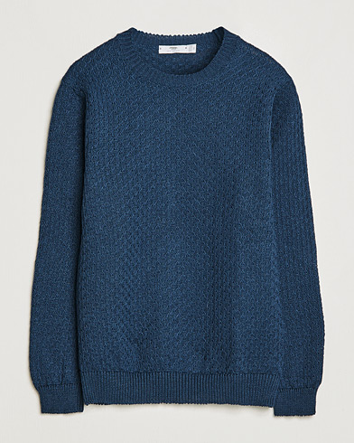 Herre | Strikkede gensere | Inis Meáin | Fishnet Linen Sweater Blueberry