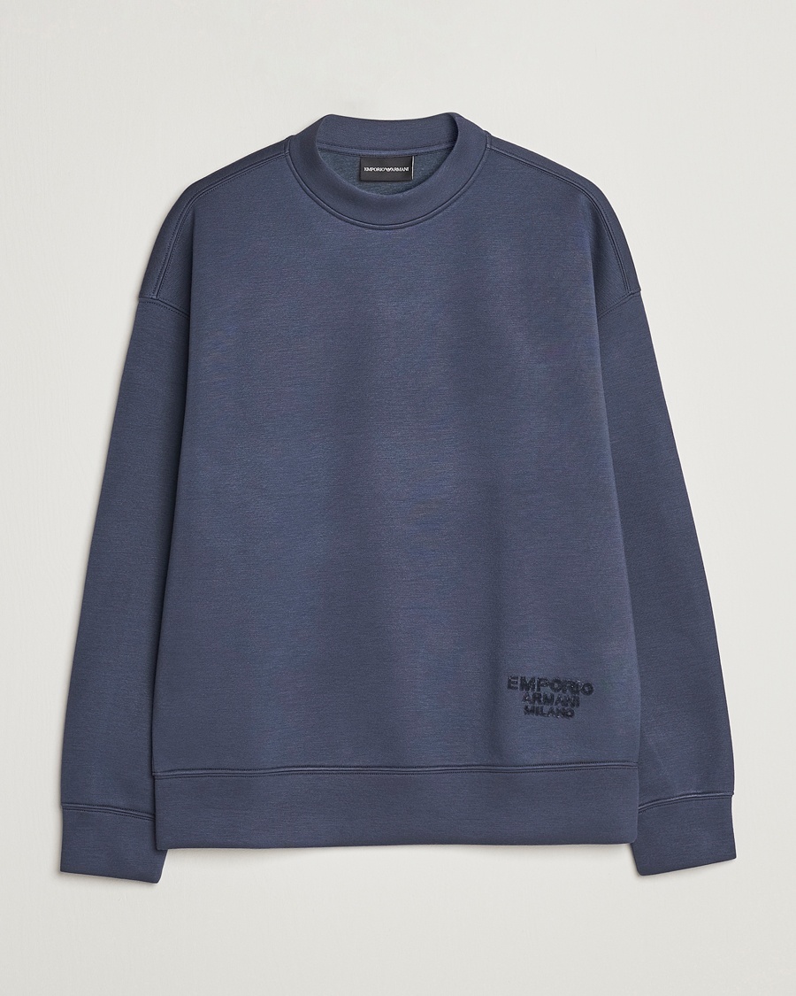 Herre | | Emporio Armani | Modal Sweat Crew Neck Blue Grey