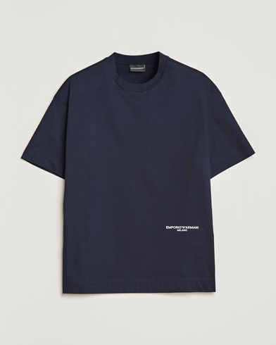 Herre | Italian Department | Emporio Armani | Cotton T-Shirt Navy