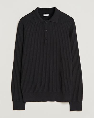 Herre | Business & Beyond | Filippa K | Knitted Polo Shirt Black