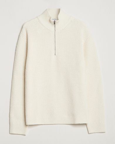 Herre | Zip-gensere | Filippa K | Half Zip Sweater Off White