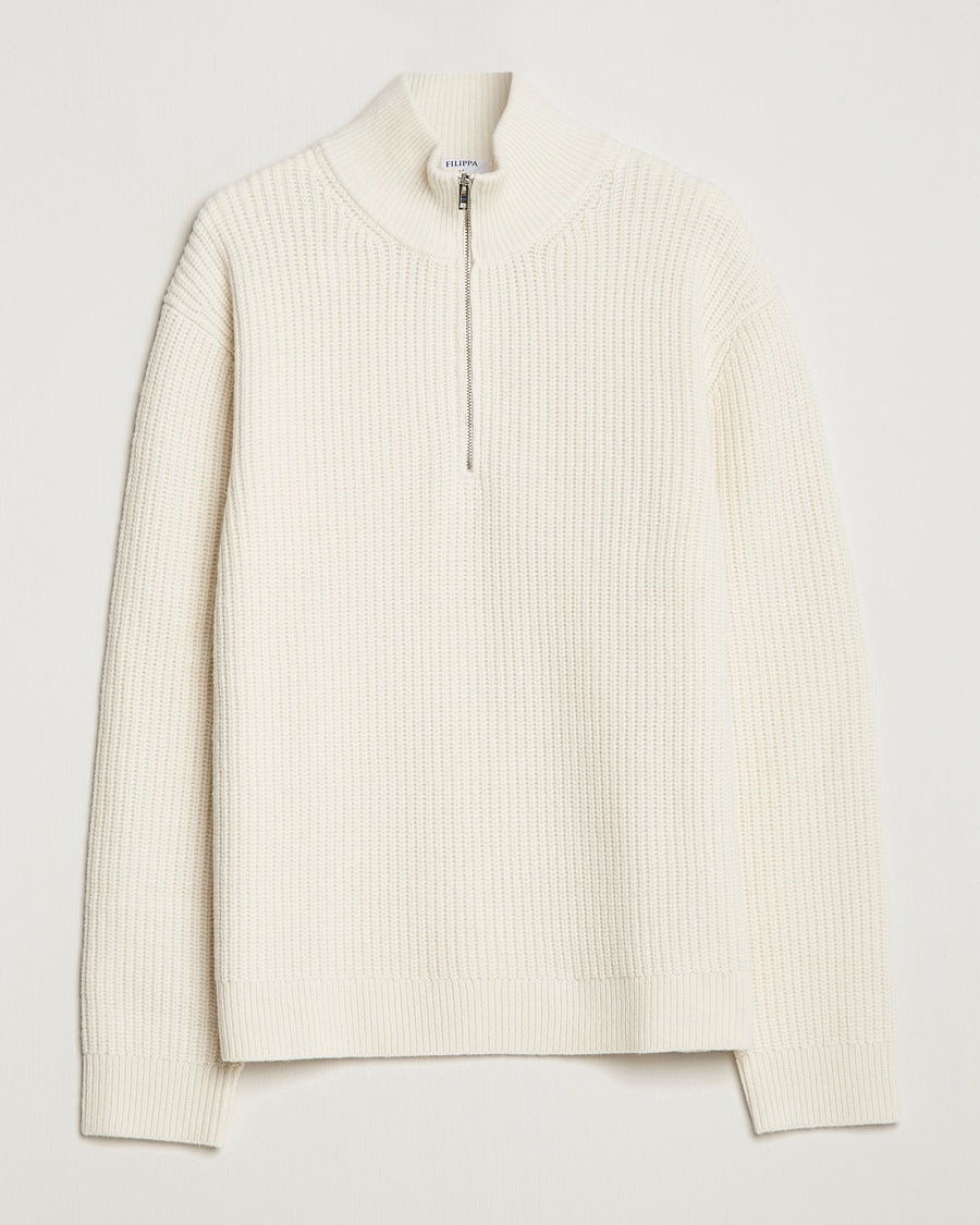 Herre | | Filippa K | Half Zip Sweater Off White