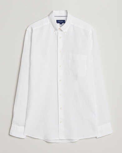 Herre | Casual | Eton | Slim Fit Linen Shirt White