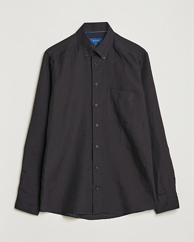Herre | Linskjorter | Eton | Slim Fit Linen Shirt Black