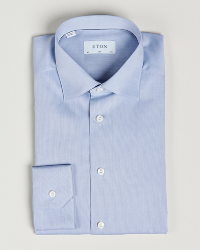 Herre |  | Eton | Fine Pique Shirt Light blue