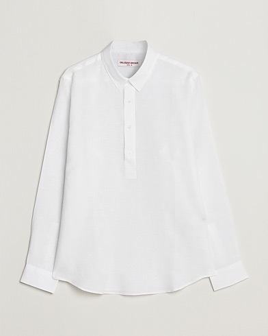 Herre | Linskjorter | Orlebar Brown | Percy Smart Linen Shirt White