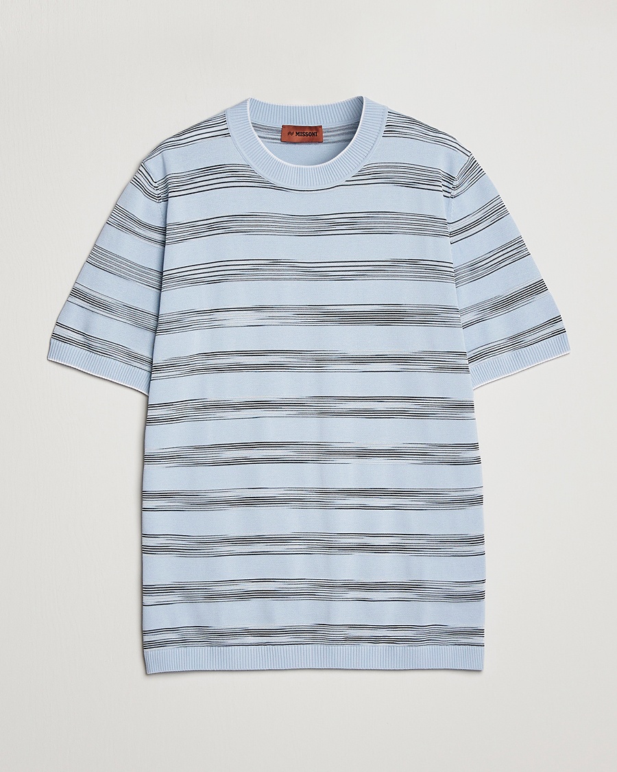 Herre | Missoni | Missoni | Knitted Space Dye T-Shirt Light Blue