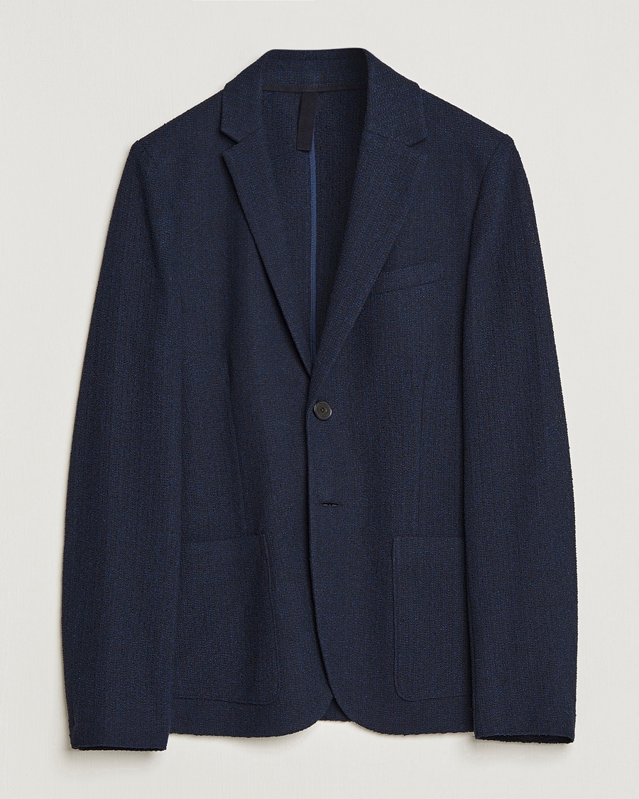 Herre | Bomullsblazer | Harris Wharf London | Cotton Frisè Blazer Blue/Black