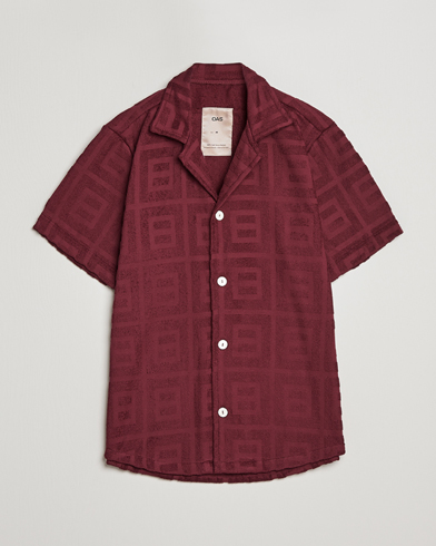 Herre | Kortermede skjorter | OAS | Terry Cuba Short Sleeve Shirt Burgundy