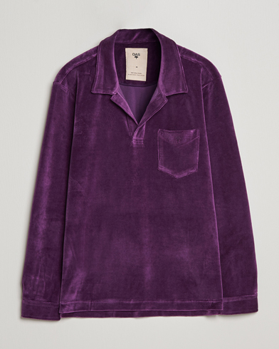 Herre | Klær | OAS | Long Sleeve Velour Shirt Purple