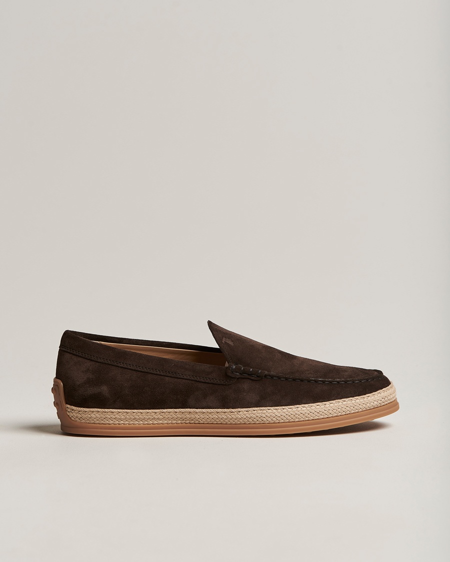 Herre | | Tod's | Raffia Loafers Dark Brown Suede