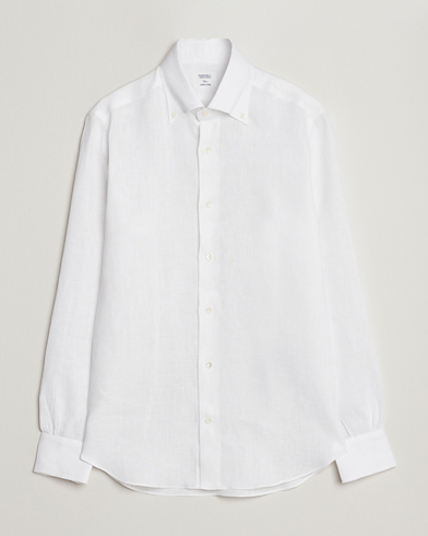 Herre | Mazzarelli | Mazzarelli | Soft Linen Button Down Shirt White
