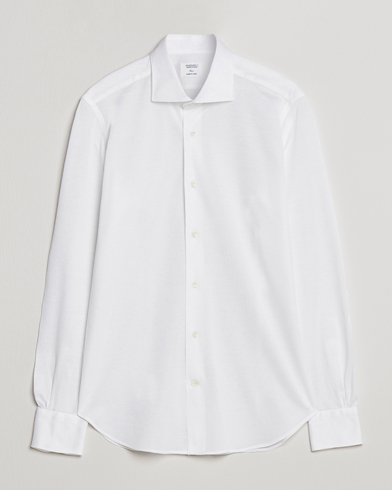 Herre | Pikéskjorter | Mazzarelli | Soft Washed Piquet Shirt White