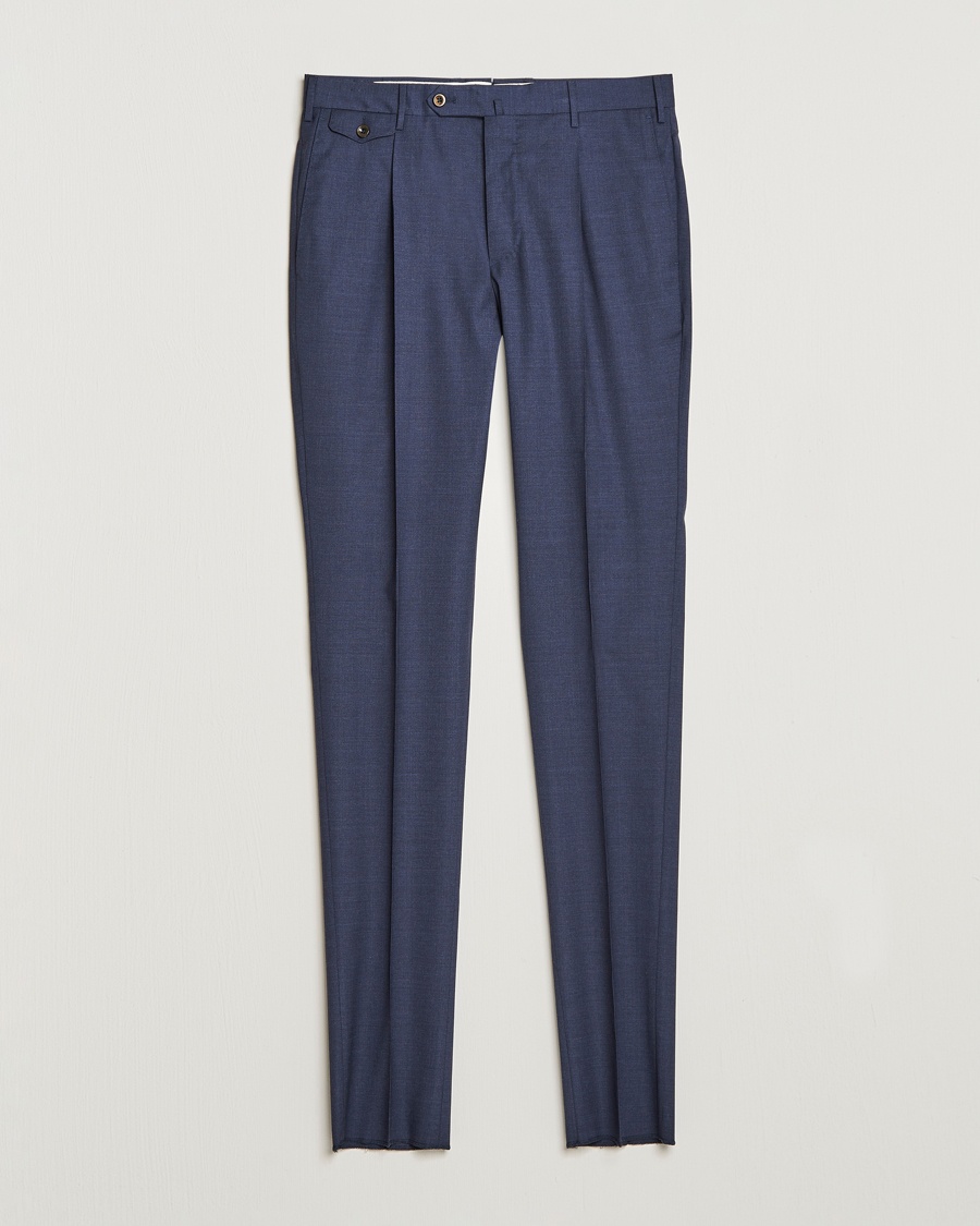 Herre | PT01 | PT01 | Gentleman Fit Wool Trousers Dark Blue