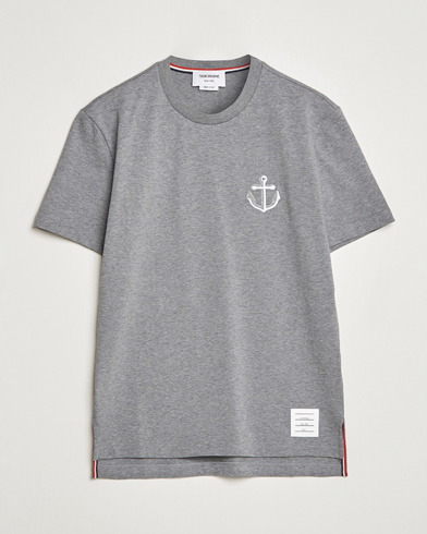 Herre | Thom Browne | Thom Browne | Anchor Embroidered T-Shirt Light Grey