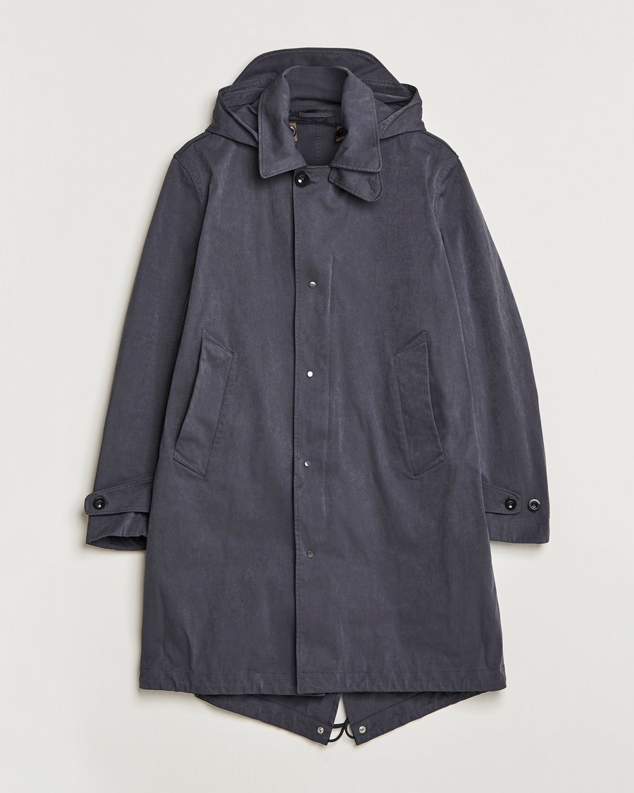 Herre | Ten c | Ten c | 9 oz OJJ Piece Dyed Rider Parka Dark Grey