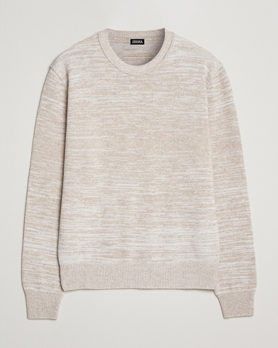 Herre | Luxury Brands | Zegna | Oasi Cashmere/Cotton Melange Sweater Beige