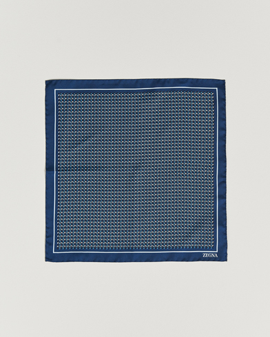 Herre | Lommetørklær | Zegna | Printed Silk Pochette Navy