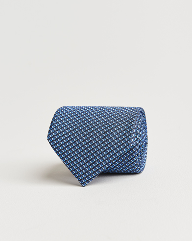 Herre | Slips | Zegna | Geometrical Print Silk Tie Navy