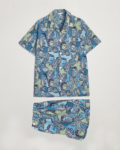 Herre |  | Derek Rose | Shortie Printed Cotton Pyjama Set Multi