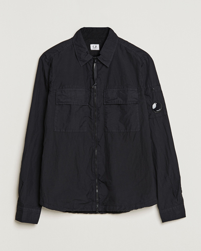 Herre | Overshirts | C.P. Company | Taylon L Nylon Zip Shirt Jacket Black