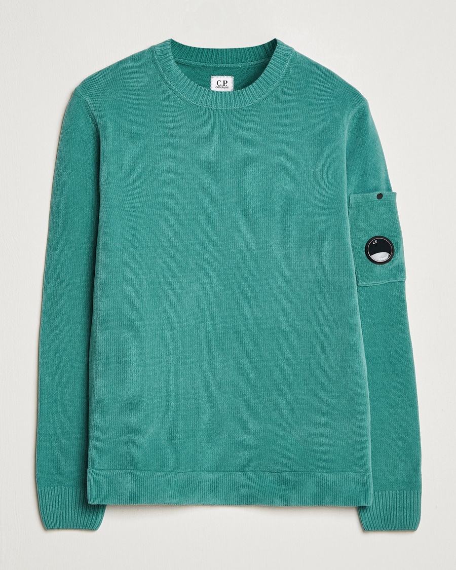 Herre | | C.P. Company | Cotton Chenille Crew Neck Ocean Green