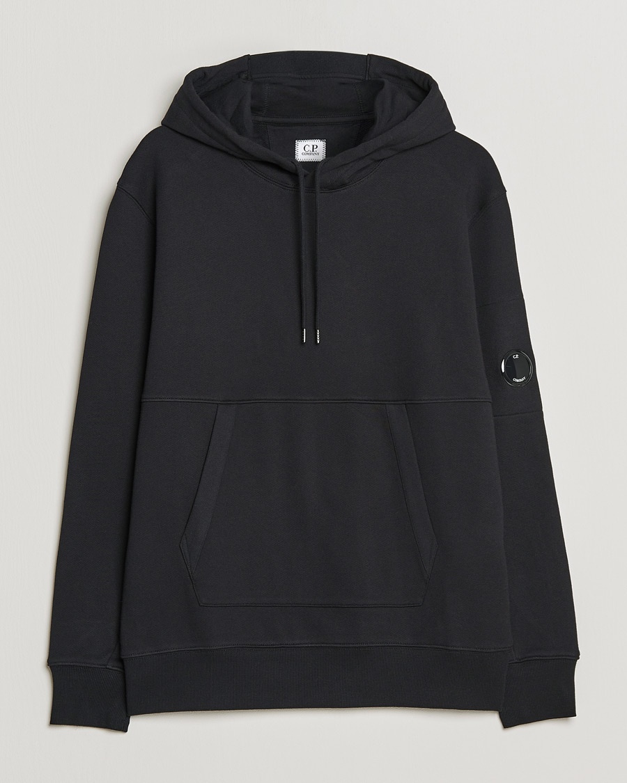 Herre | | C.P. Company | Diagonal Raised Fleece Hooded Lens Sweatshirt Black