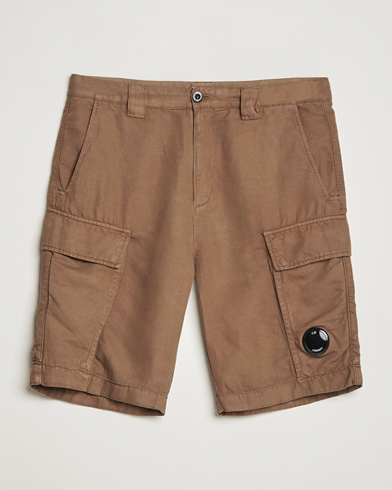 Herre |  | C.P. Company | Cotton/Linen Cargo Shorts Taupe